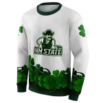new mexico state aggies lucky motif white green hoodie best selling