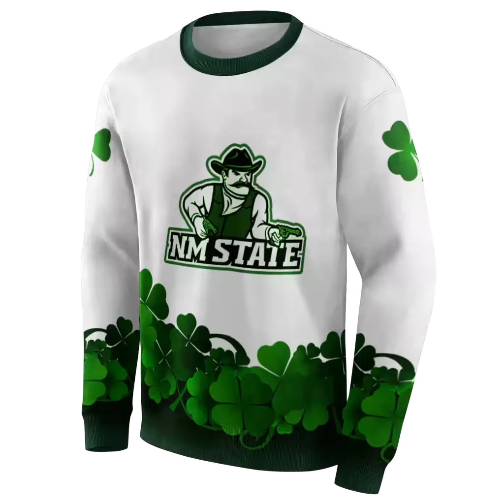 new mexico state aggies lucky motif white green hoodie new arrival new mexico state aggies lucky motif white green hoodie new arrival