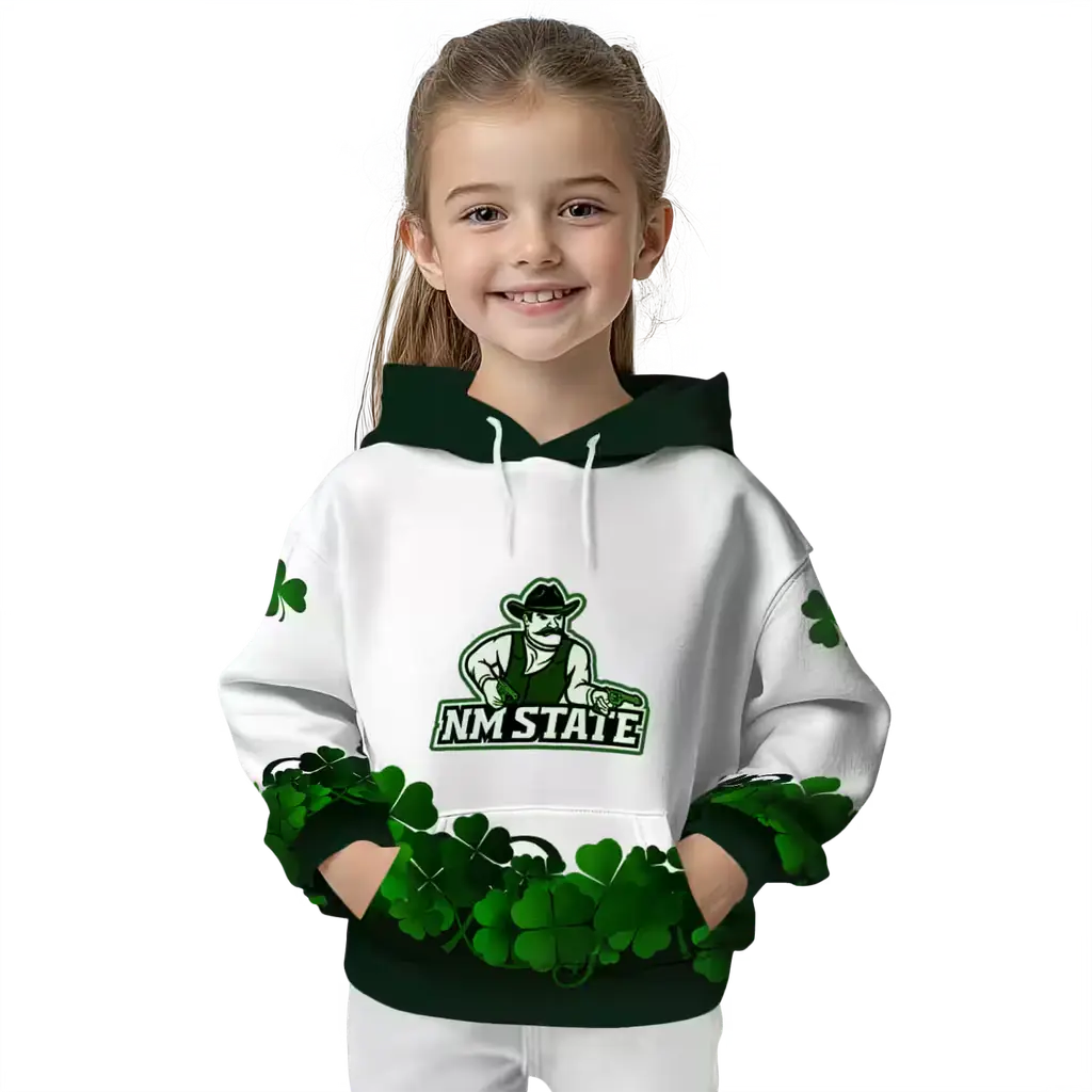 new mexico state aggies lucky motif white green hoodie top rated new mexico state aggies lucky motif white green hoodie top rated