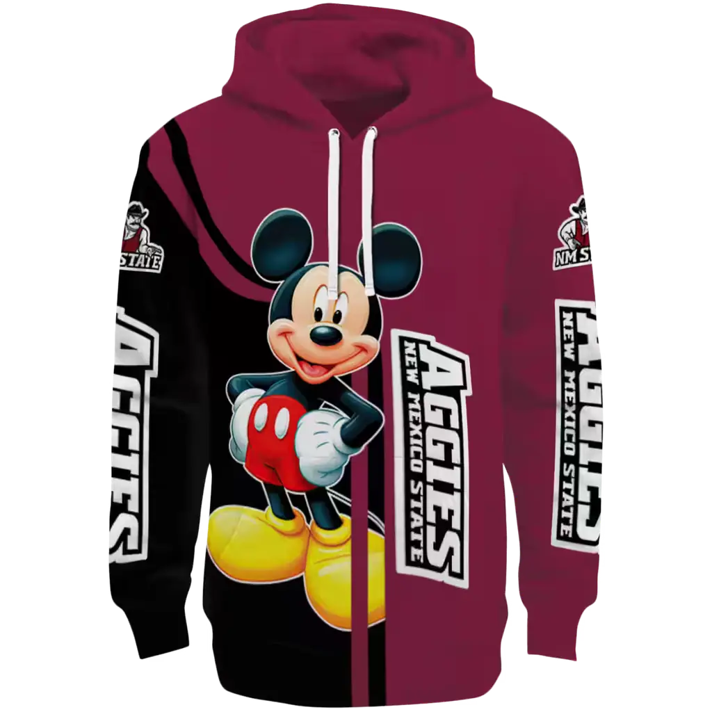 new mexico state aggies mickey mouse crimson black hoodie best selling new mexico state aggies mickey mouse crimson black hoodie best selling