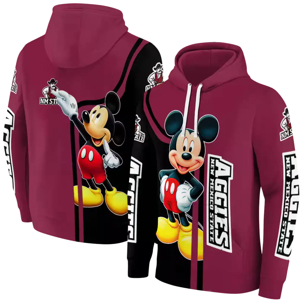 new mexico state aggies mickey mouse crimson black hoodie fashion forward new mexico state aggies mickey mouse crimson black hoodie fashion forward