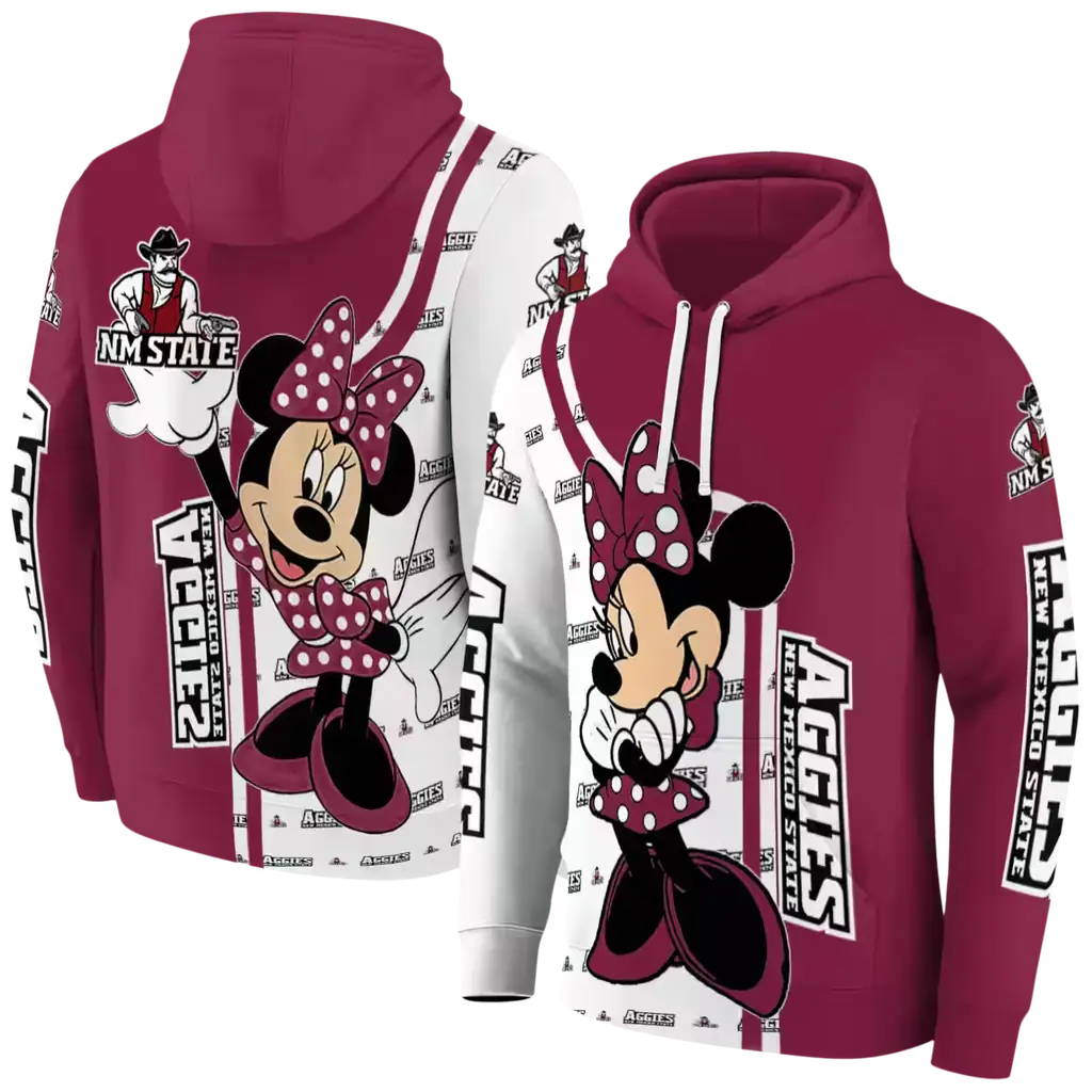 new mexico state aggies minnie mouse crimson hoodie fashion forward new mexico state aggies minnie mouse crimson hoodie fashion forward