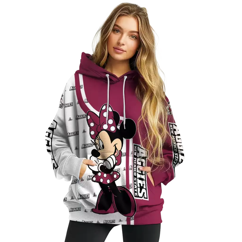 new mexico state aggies minnie mouse crimson hoodie high quality new mexico state aggies minnie mouse crimson hoodie high quality