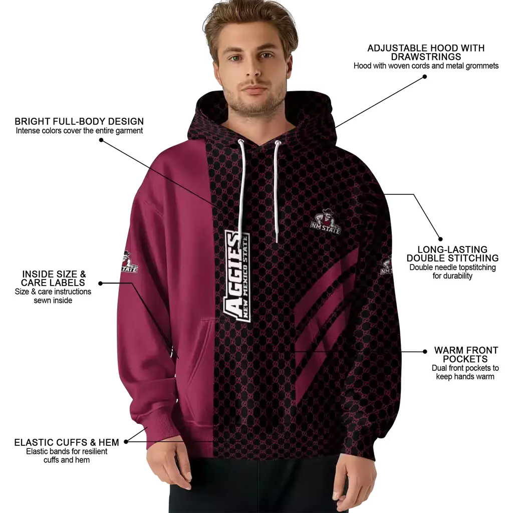 new mexico state aggies monogram pattern crimson hoodie latest model new mexico state aggies monogram pattern crimson hoodie latest model