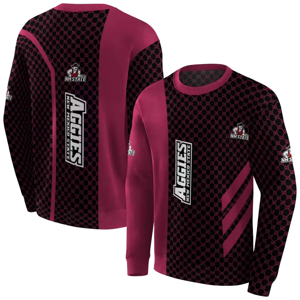 new mexico state aggies monogram pattern crimson hoodie premium grade new mexico state aggies monogram pattern crimson hoodie premium grade