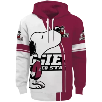 new mexico state aggies playful snoopy crimson hoodie best selling