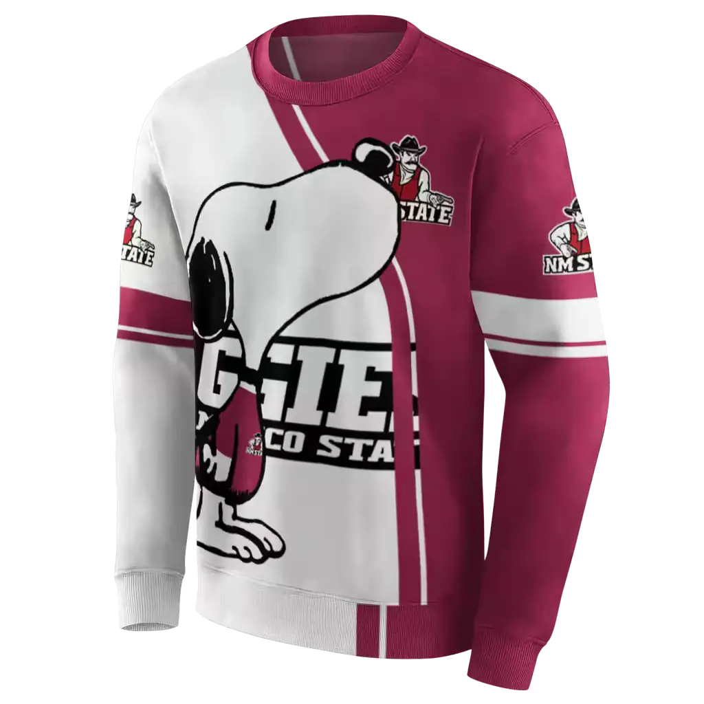 new mexico state aggies playful snoopy crimson hoodie new arrival new mexico state aggies playful snoopy crimson hoodie new arrival