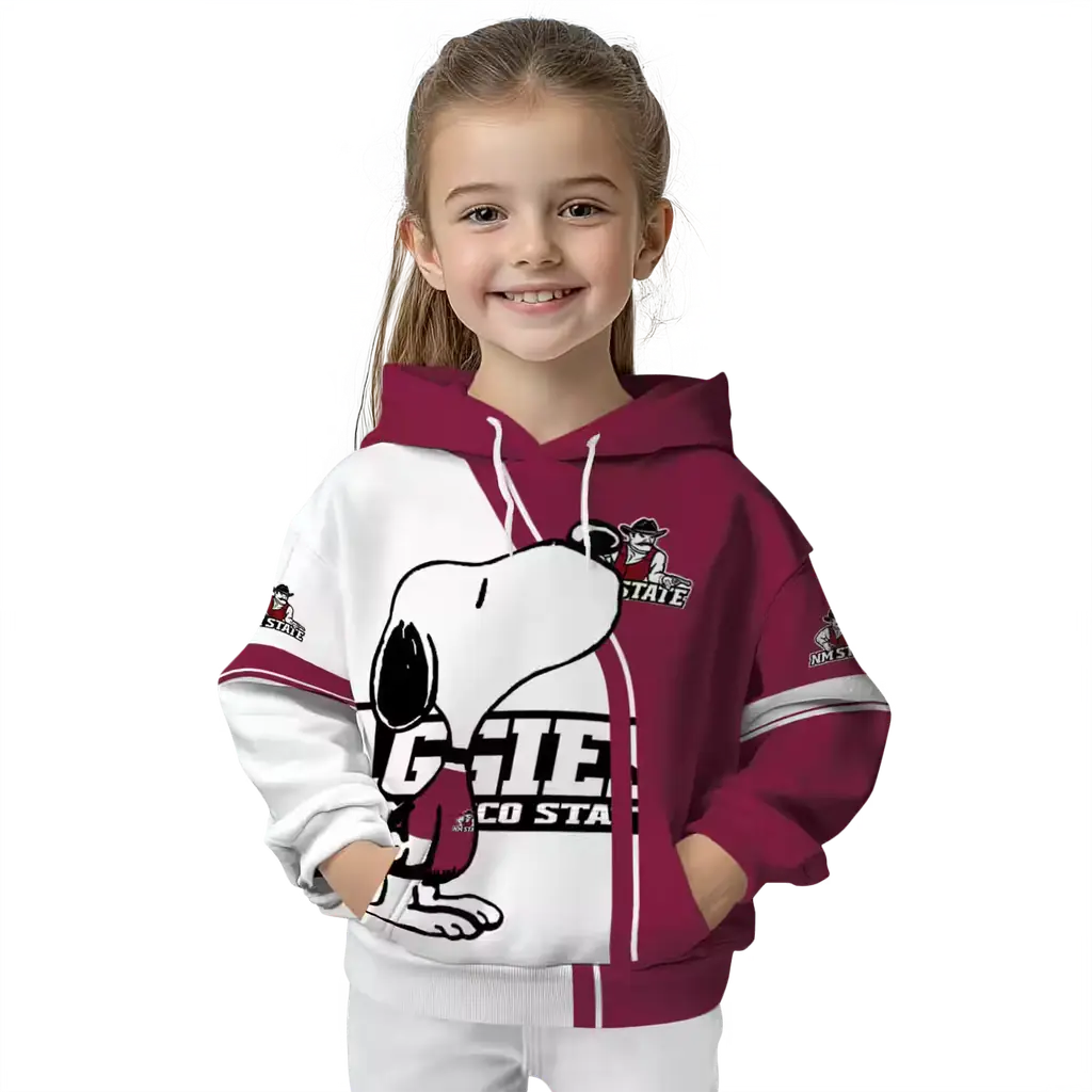 new mexico state aggies playful snoopy crimson hoodie top rated new mexico state aggies playful snoopy crimson hoodie top rated
