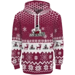 new mexico state aggies reindeer motif crimson hoodie best selling
