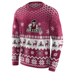 new mexico state aggies reindeer motif crimson hoodie best selling
