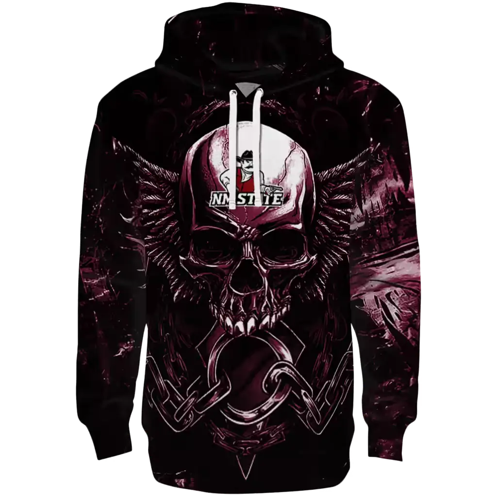 new mexico state aggies skull artwork crimson black hoodie best selling new mexico state aggies skull artwork crimson black hoodie best selling
