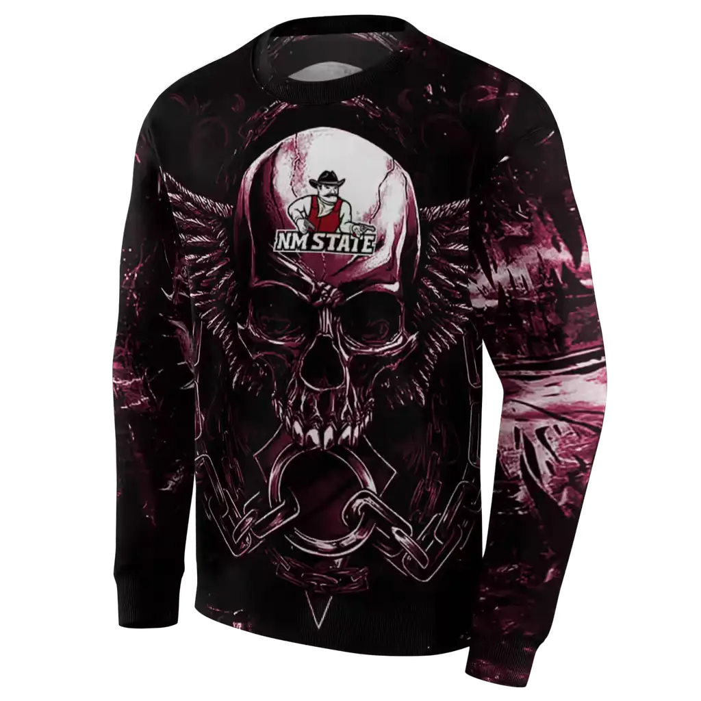 new mexico state aggies skull artwork crimson black hoodie new arrival new mexico state aggies skull artwork crimson black hoodie new arrival