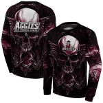 new mexico state aggies skull artwork crimson black hoodie best selling