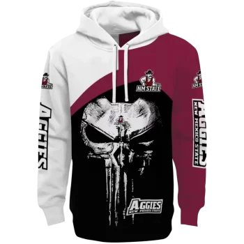 new mexico state aggies skull punisher white black hoodie best selling
