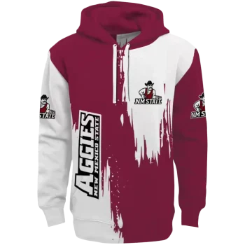 new mexico state aggies splatter effect crimson hoodie best selling