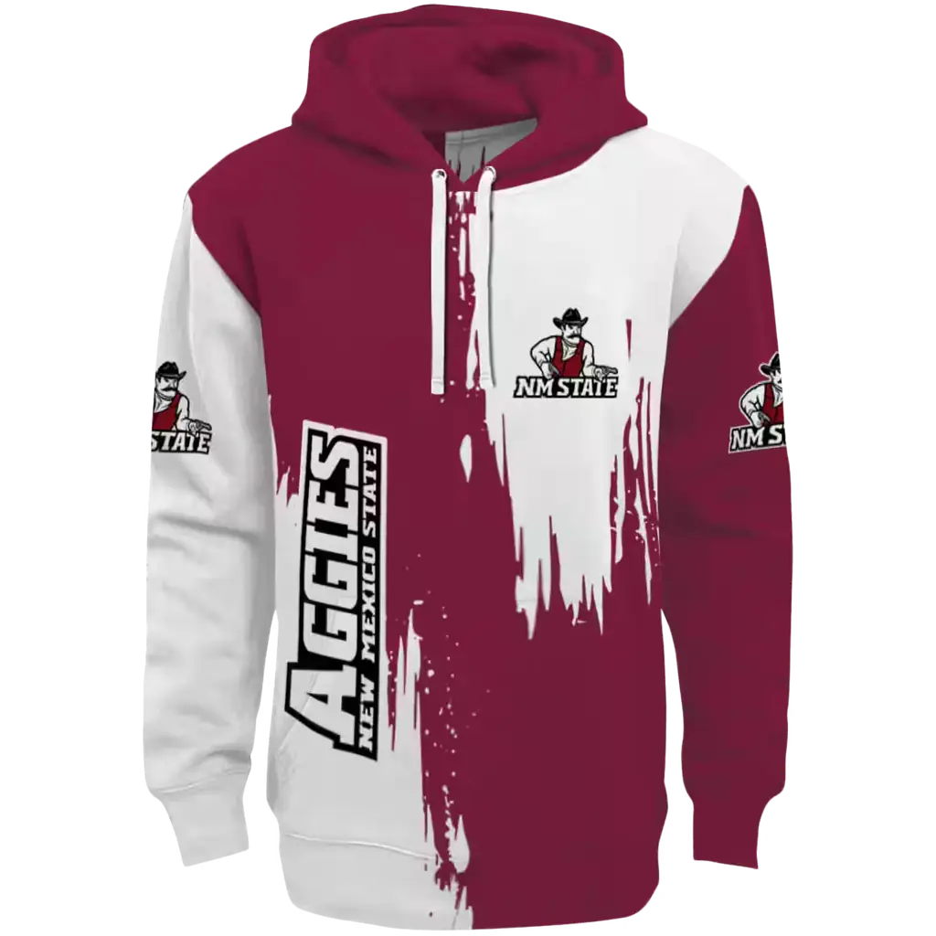 new mexico state aggies splatter effect crimson hoodie best selling new mexico state aggies splatter effect crimson hoodie best selling