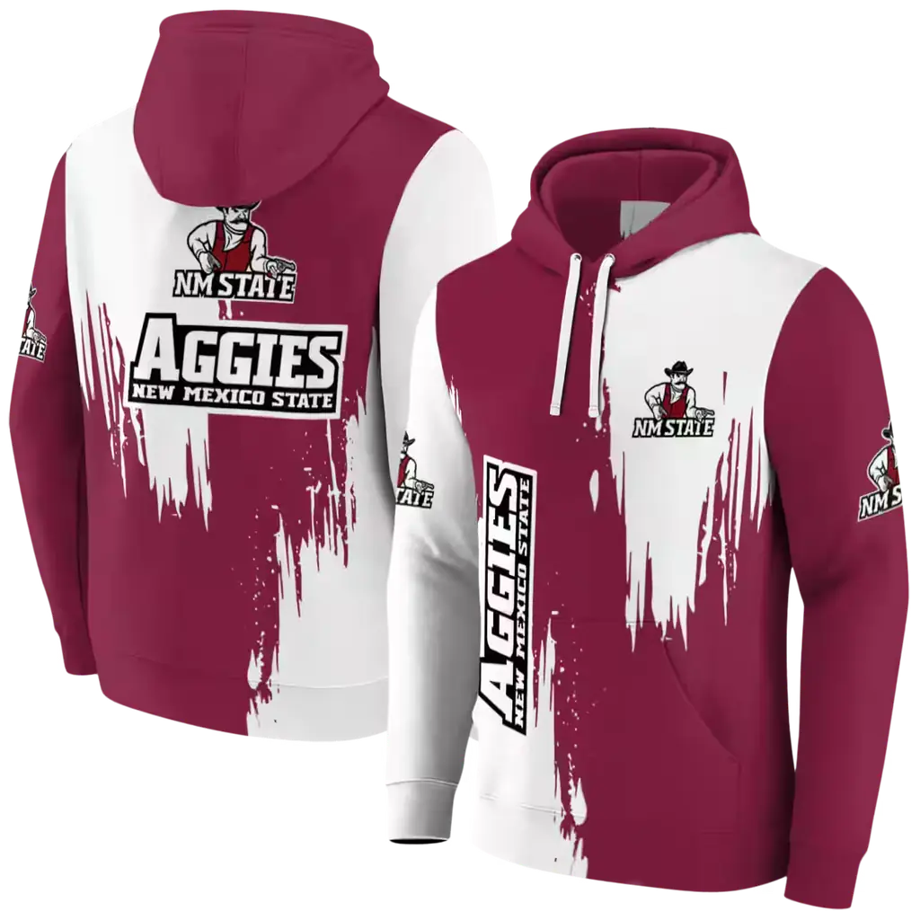 new mexico state aggies splatter effect crimson hoodie fashion forward new mexico state aggies splatter effect crimson hoodie fashion forward