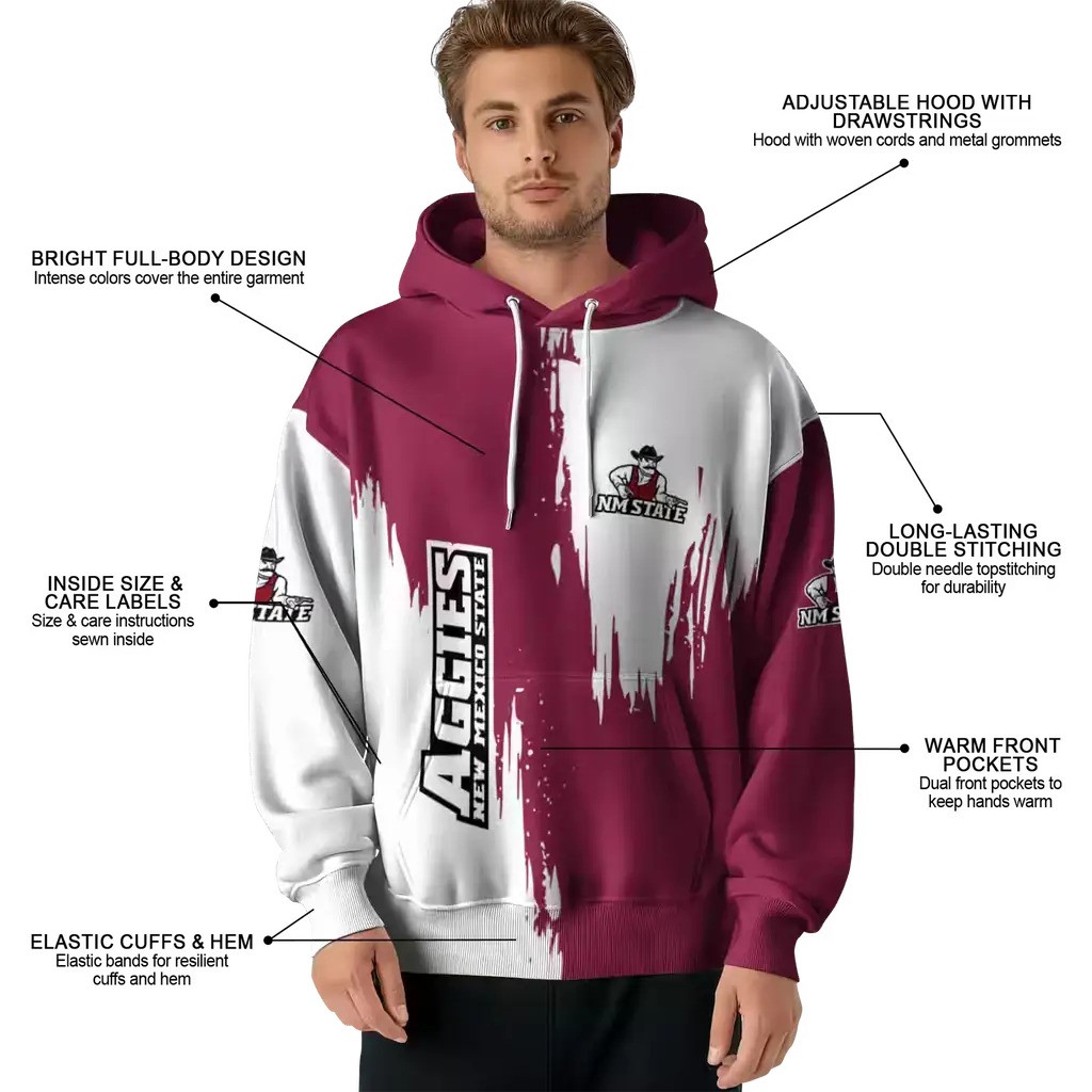new mexico state aggies splatter effect crimson hoodie latest model new mexico state aggies splatter effect crimson hoodie latest model