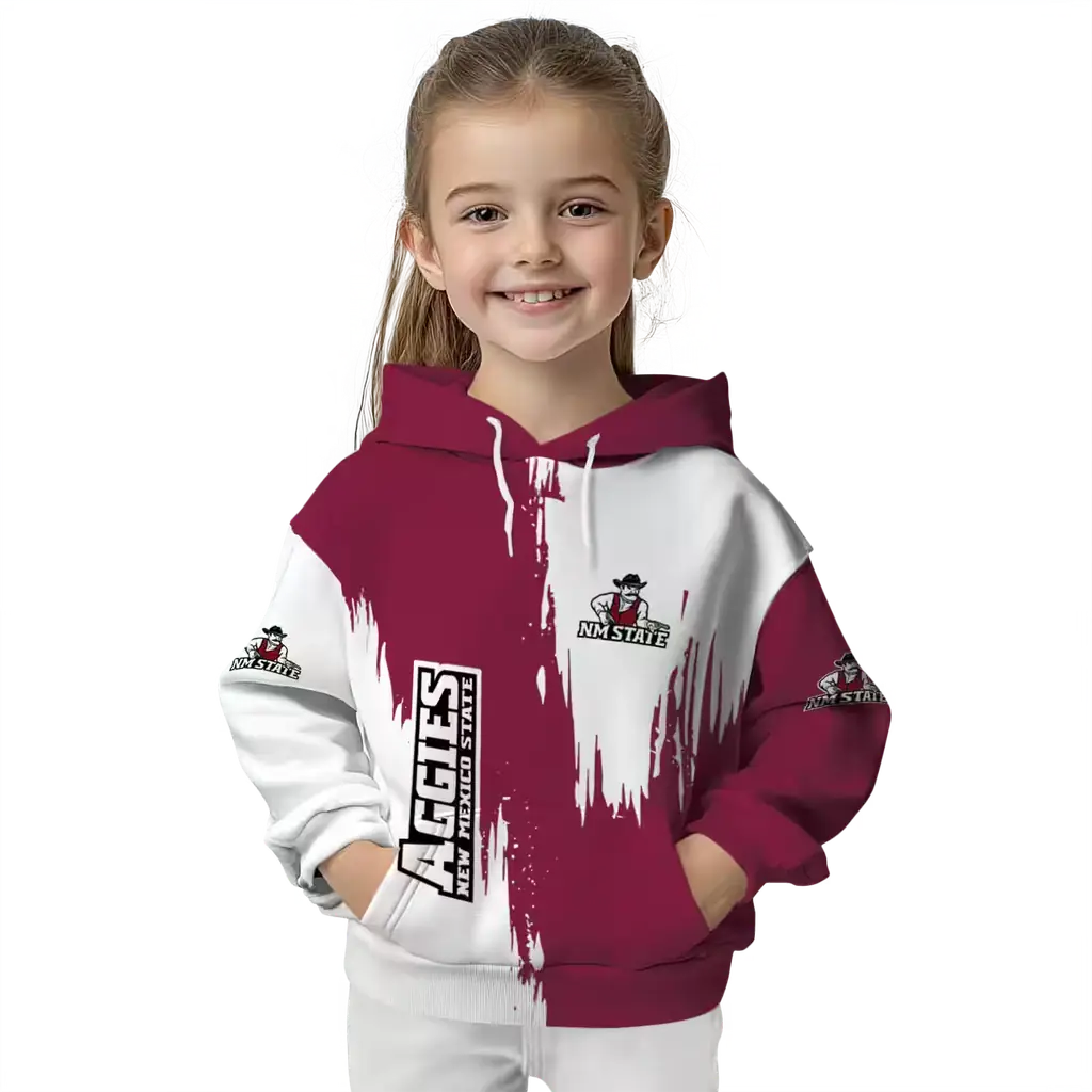 new mexico state aggies splatter effect crimson hoodie top rated new mexico state aggies splatter effect crimson hoodie top rated