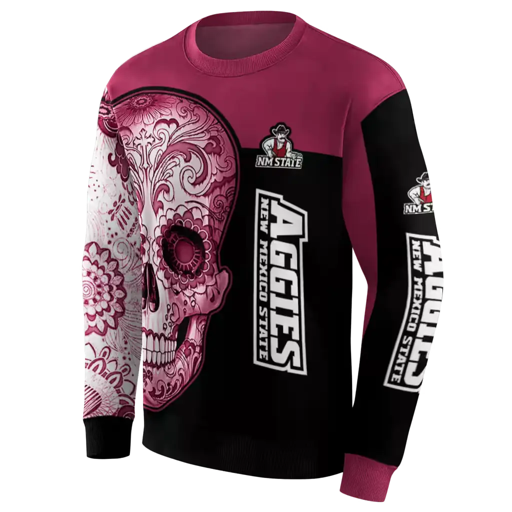 new mexico state aggies sugar skull crimson black hoodie new arrival new mexico state aggies sugar skull crimson black hoodie new arrival