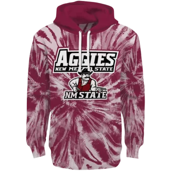 new mexico state aggies tie dye pattern crimson hoodie best selling