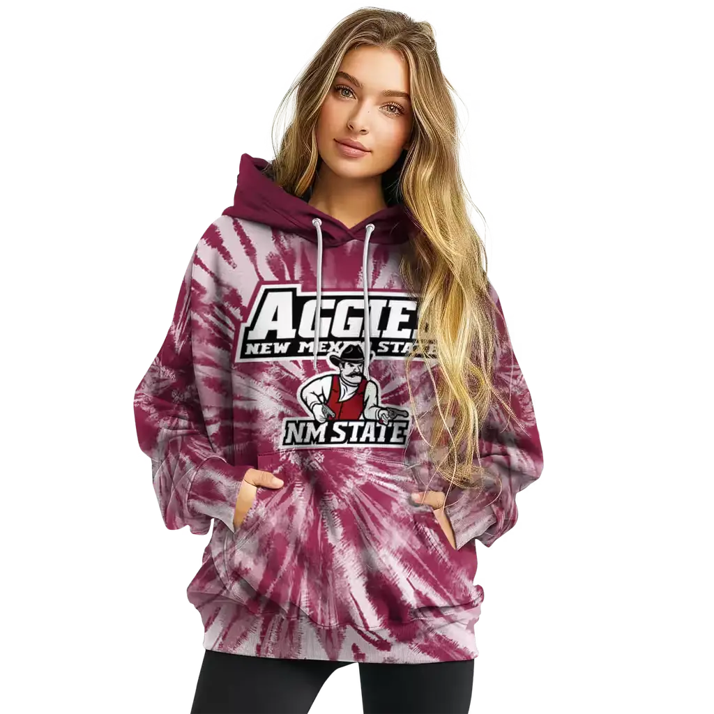 new mexico state aggies tie dye pattern crimson hoodie high quality new mexico state aggies tie dye pattern crimson hoodie high quality