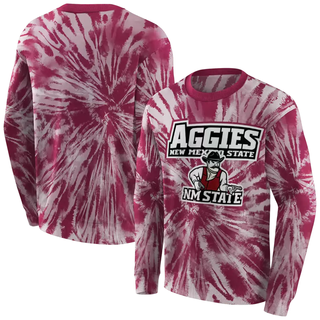 new mexico state aggies tie dye pattern crimson hoodie premium grade new mexico state aggies tie dye pattern crimson hoodie premium grade