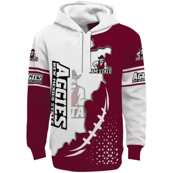 new mexico state aggies triangular pattern crimson white hoodie best selling