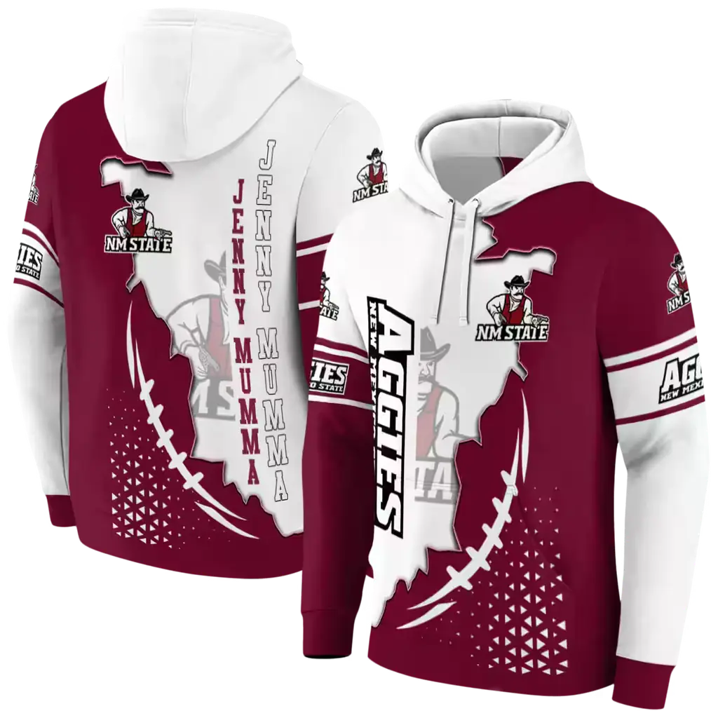 new mexico state aggies triangular pattern crimson white hoodie fashion forward new mexico state aggies triangular pattern crimson white hoodie fashion forward