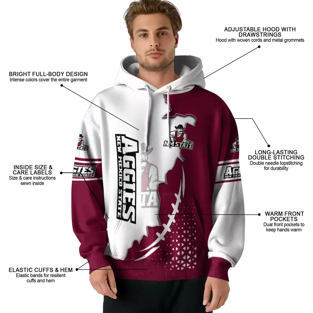 new mexico state aggies triangular pattern crimson white hoodie latest model new mexico state aggies triangular pattern crimson white hoodie latest model