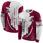 new mexico state aggies triangular pattern crimson white hoodie best selling