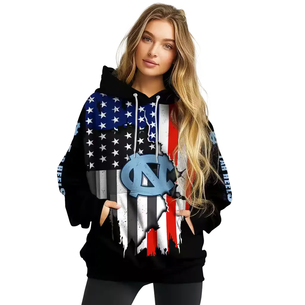 north carolina tar heels american pride black hoodie high quality north carolina tar heels american pride black hoodie high quality