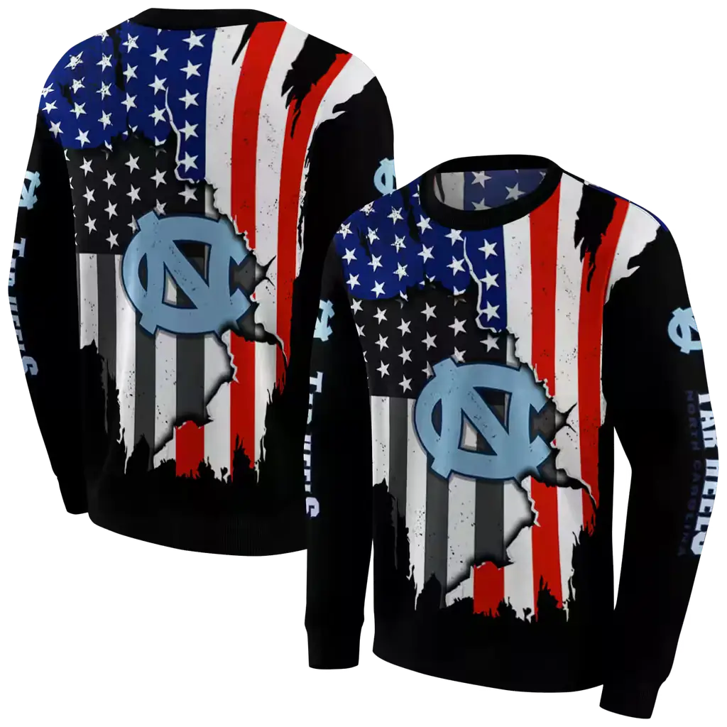 north carolina tar heels american pride black hoodie premium grade north carolina tar heels american pride black hoodie premium grade