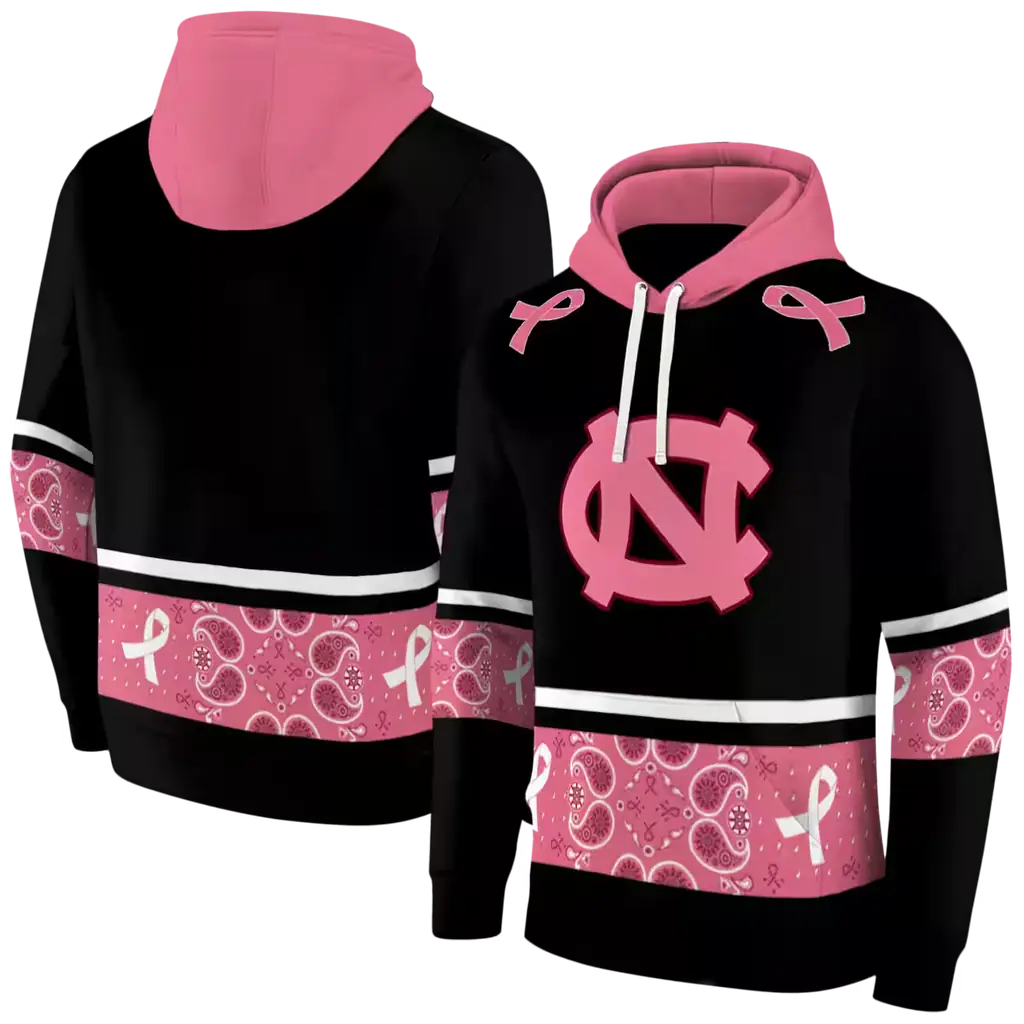 north carolina tar heels awareness ribbon black pink hoodie fashion forward north carolina tar heels awareness ribbon black pink hoodie fashion forward