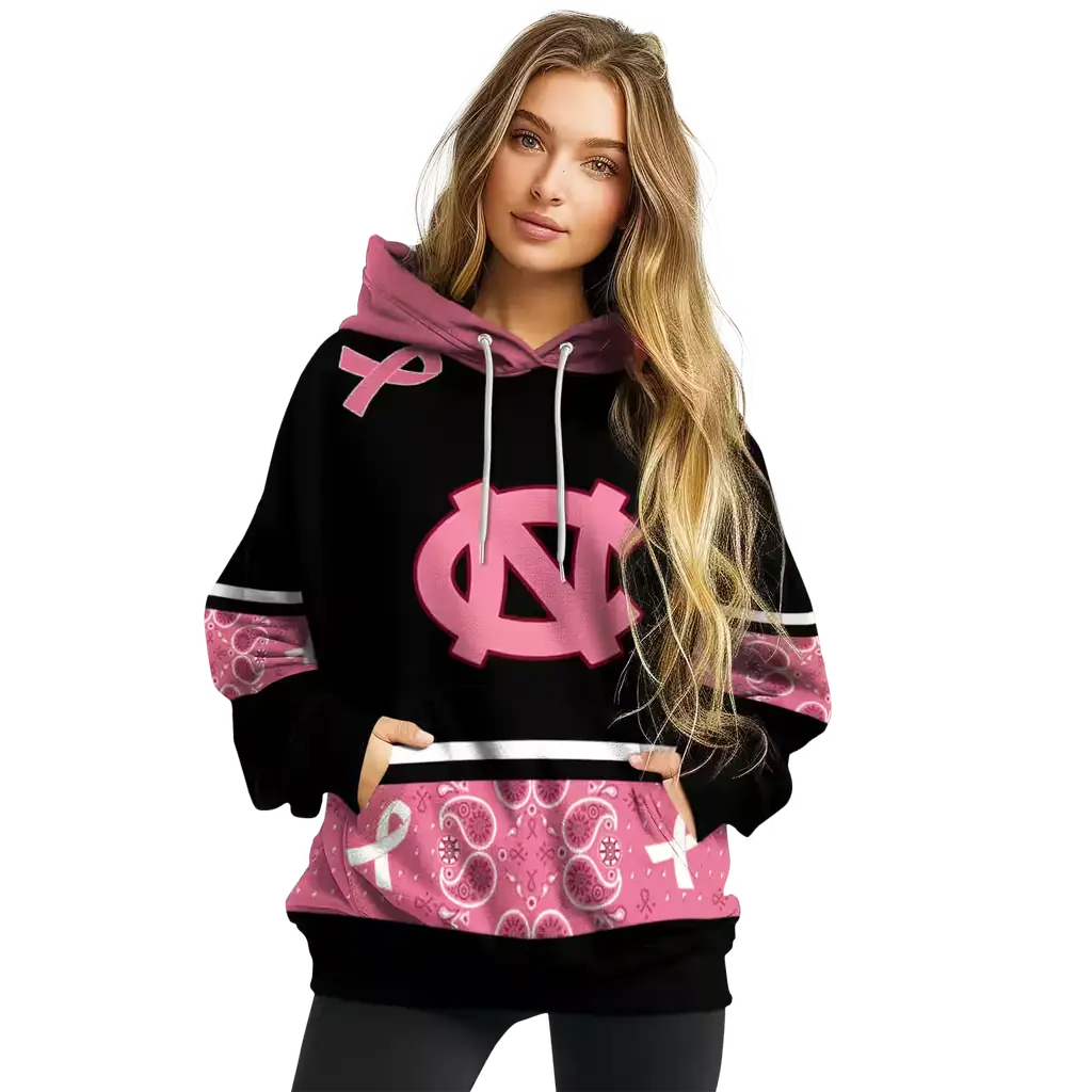 north carolina tar heels awareness ribbon black pink hoodie high quality north carolina tar heels awareness ribbon black pink hoodie high quality