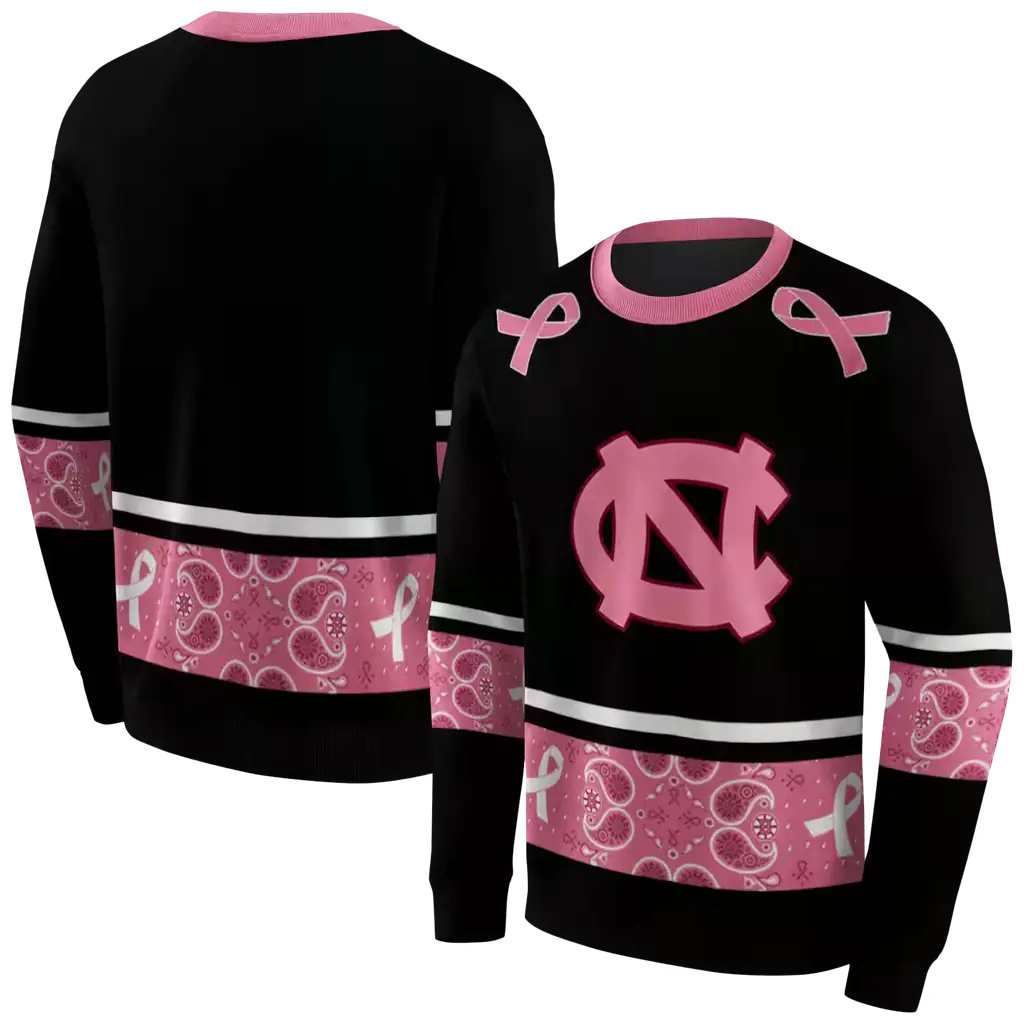 north carolina tar heels awareness ribbon black pink hoodie premium grade north carolina tar heels awareness ribbon black pink hoodie premium grade