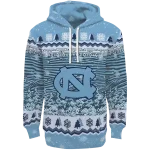 north carolina tar heels christmas trees light blue hoodie best selling