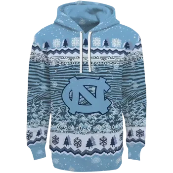 north carolina tar heels christmas trees light blue hoodie best selling