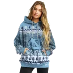 north carolina tar heels christmas trees light blue hoodie best selling