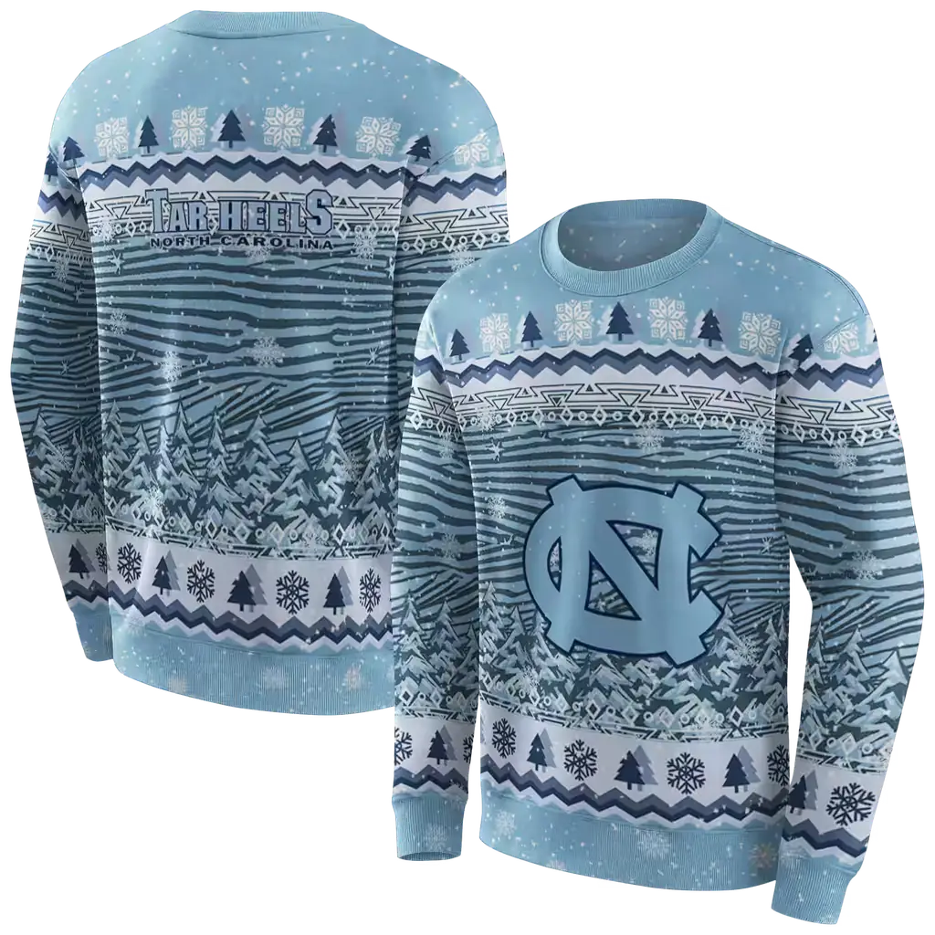 north carolina tar heels christmas trees light blue hoodie premium grade north carolina tar heels christmas trees light blue hoodie premium grade