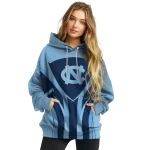 north carolina tar heels concentric lines light blue black hoodie best selling