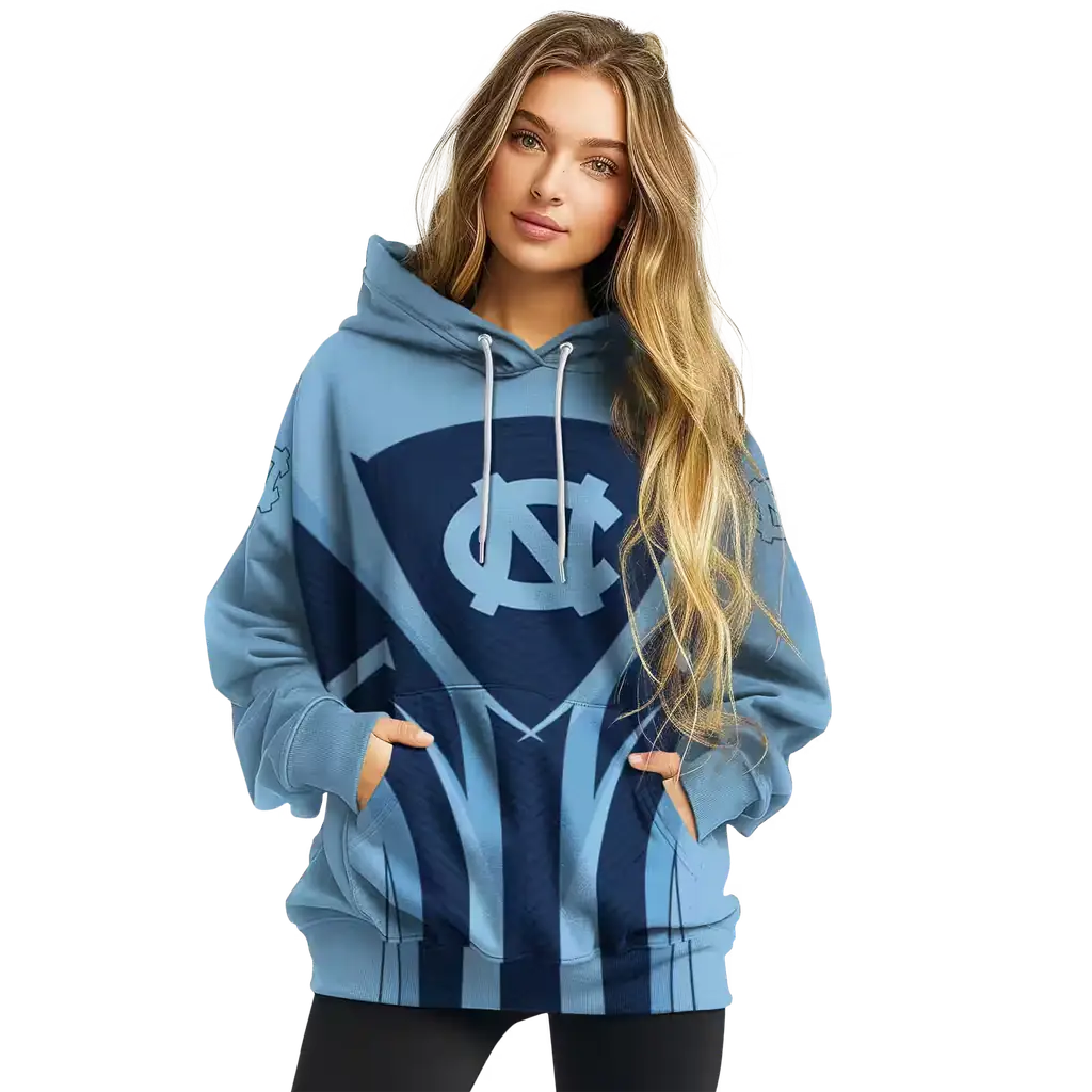 north carolina tar heels concentric lines light blue black hoodie high quality north carolina tar heels concentric lines light blue black hoodie high quality