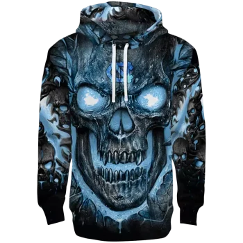 north carolina tar heels demonic skull light blue black hoodie best selling