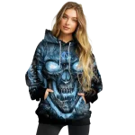 north carolina tar heels demonic skull light blue black hoodie best selling