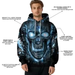 north carolina tar heels demonic skull light blue black hoodie best selling