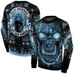 north carolina tar heels demonic skull light blue black hoodie best selling