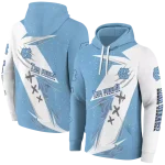 north carolina tar heels dynamic slash light blue white hoodie best selling