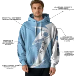 north carolina tar heels dynamic slash light blue white hoodie best selling