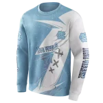 north carolina tar heels dynamic slash light blue white hoodie best selling