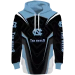 north carolina tar heels futuristic pattern light blue black hoodie best selling